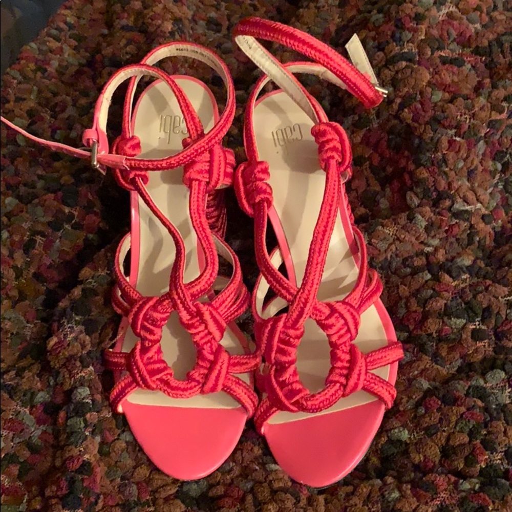 Cabi red tip toe heels sz 9